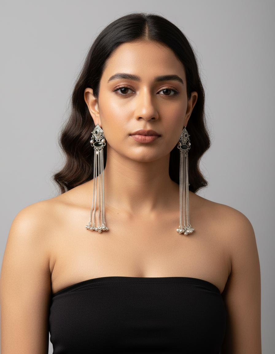 Vanyaa Chain Kashmiri Earrings