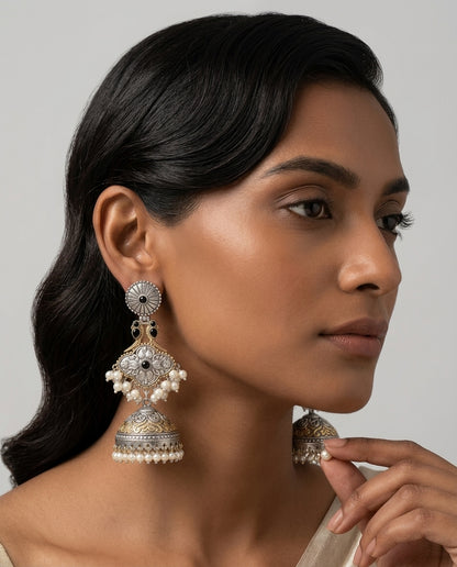 Adaa Dual Tone Jhumkas