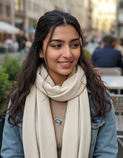 Brass Evil Eye Stone Necklace