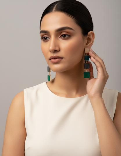 Prism Cascade Semi precious stone Earrings