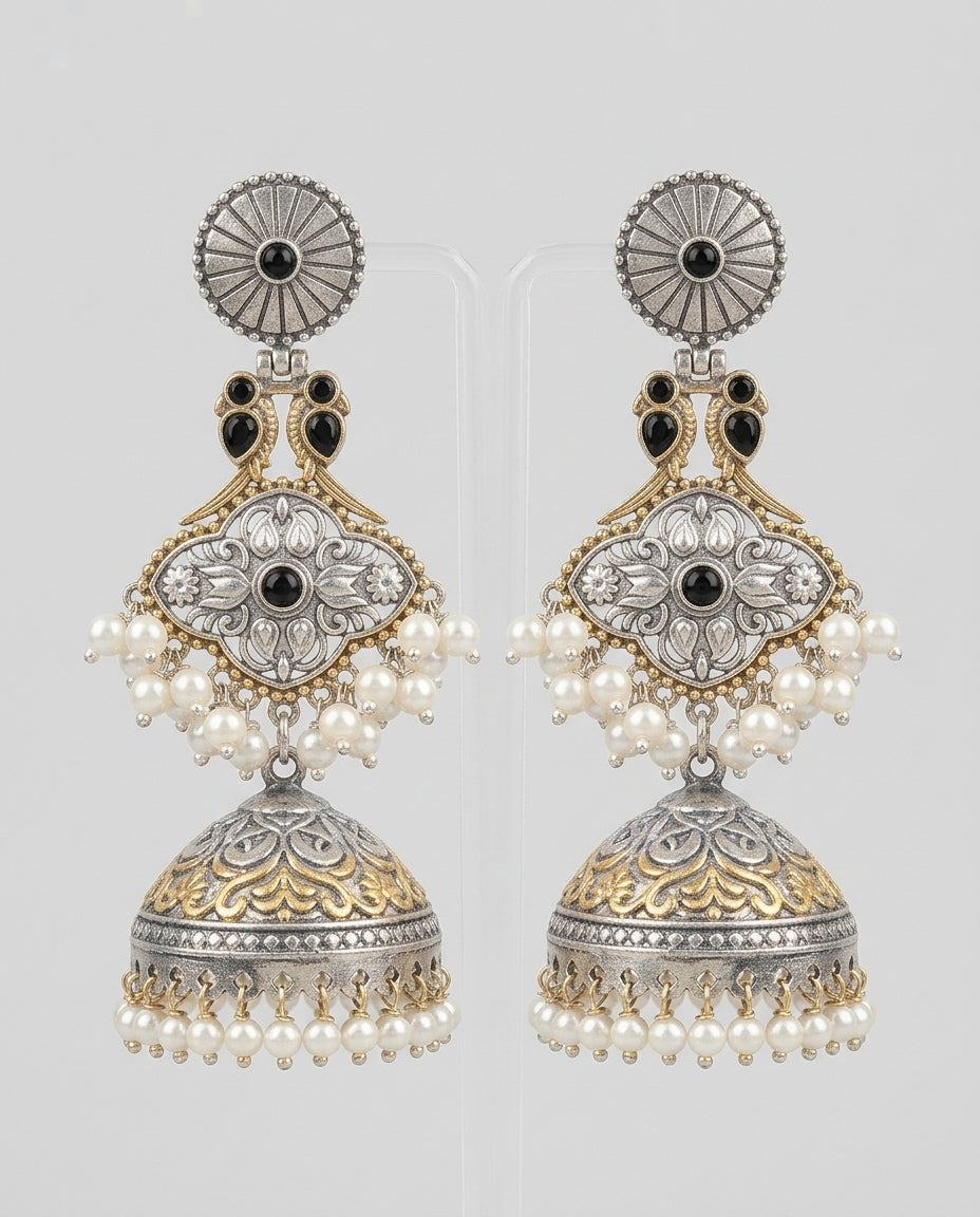 Adaa Dual Tone Jhumkas