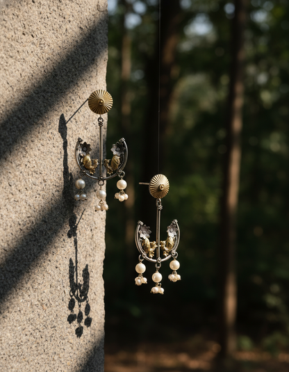 Vanika Pearl Arc Earrings