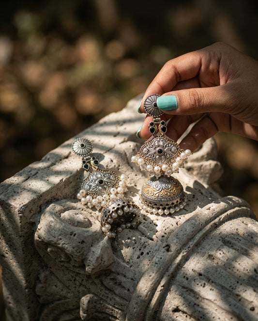 Adaa Dual Tone Jhumkas