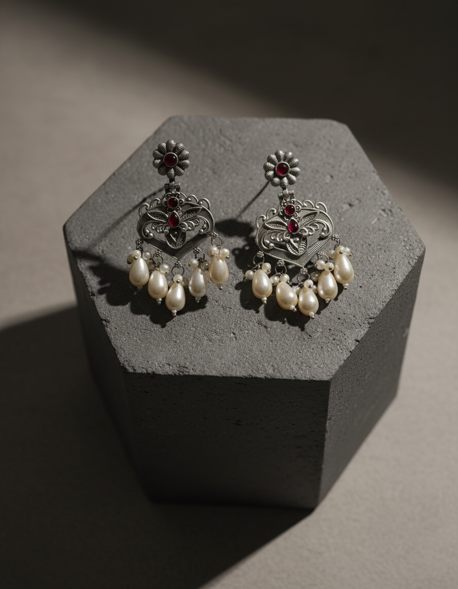 Raga Pearl Chand Earrings