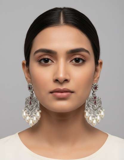 Raga Pearl Chand Earrings