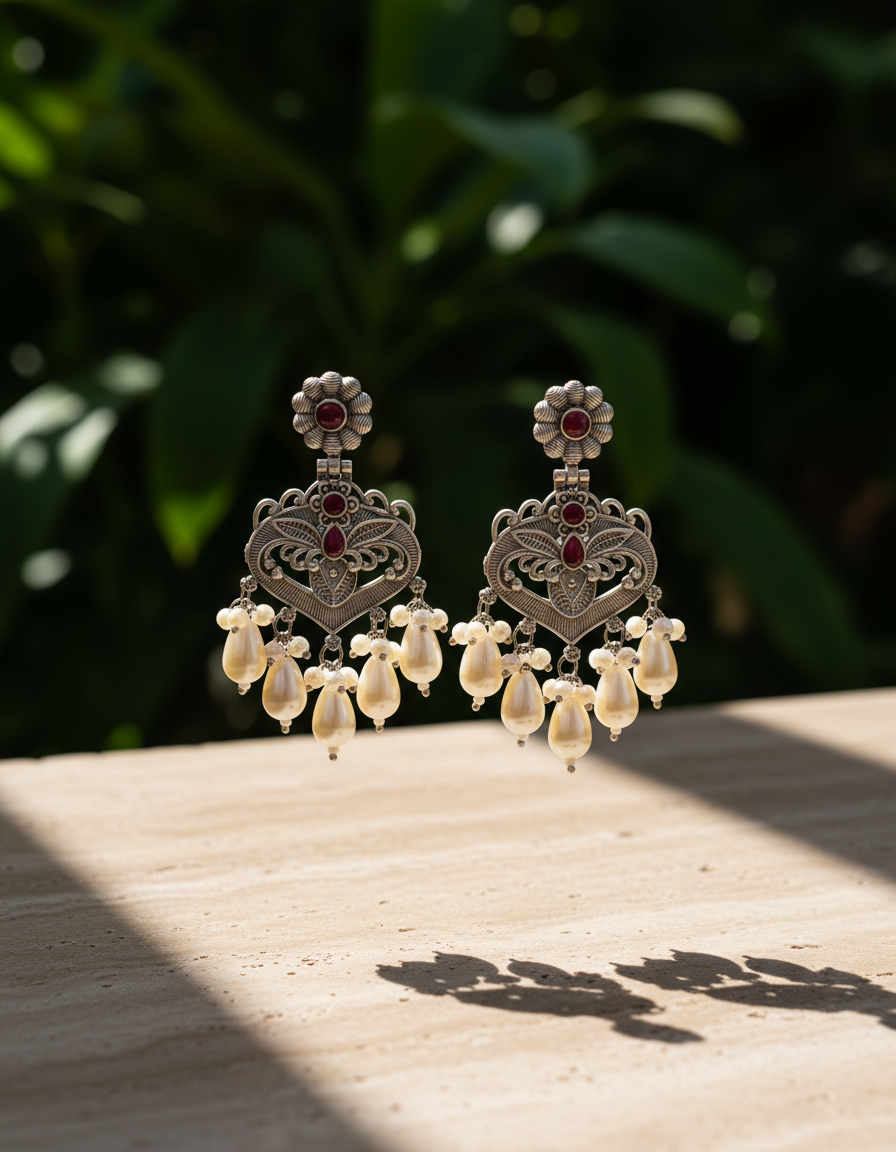 Raga Pearl Chand Earrings