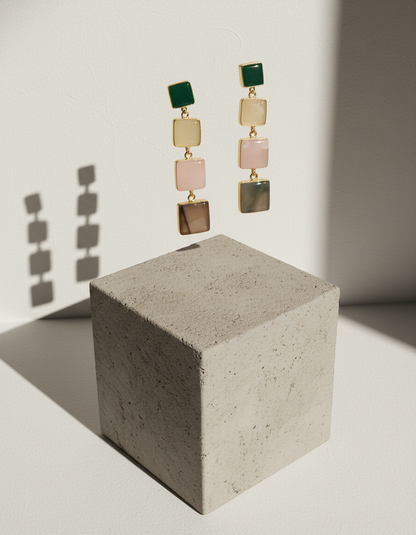 Prism Cascade Semi precious stone Earrings