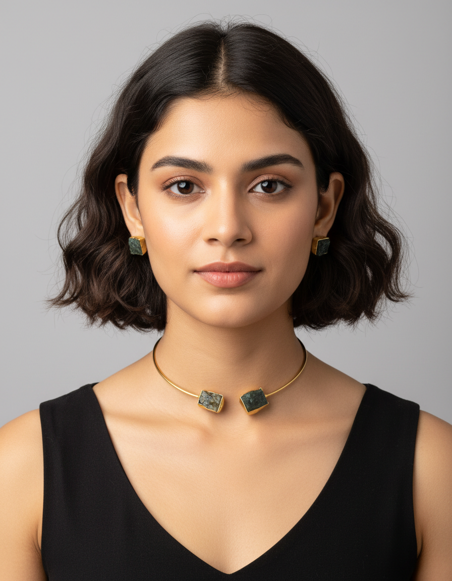 Shila Minimal Stone Choker Set