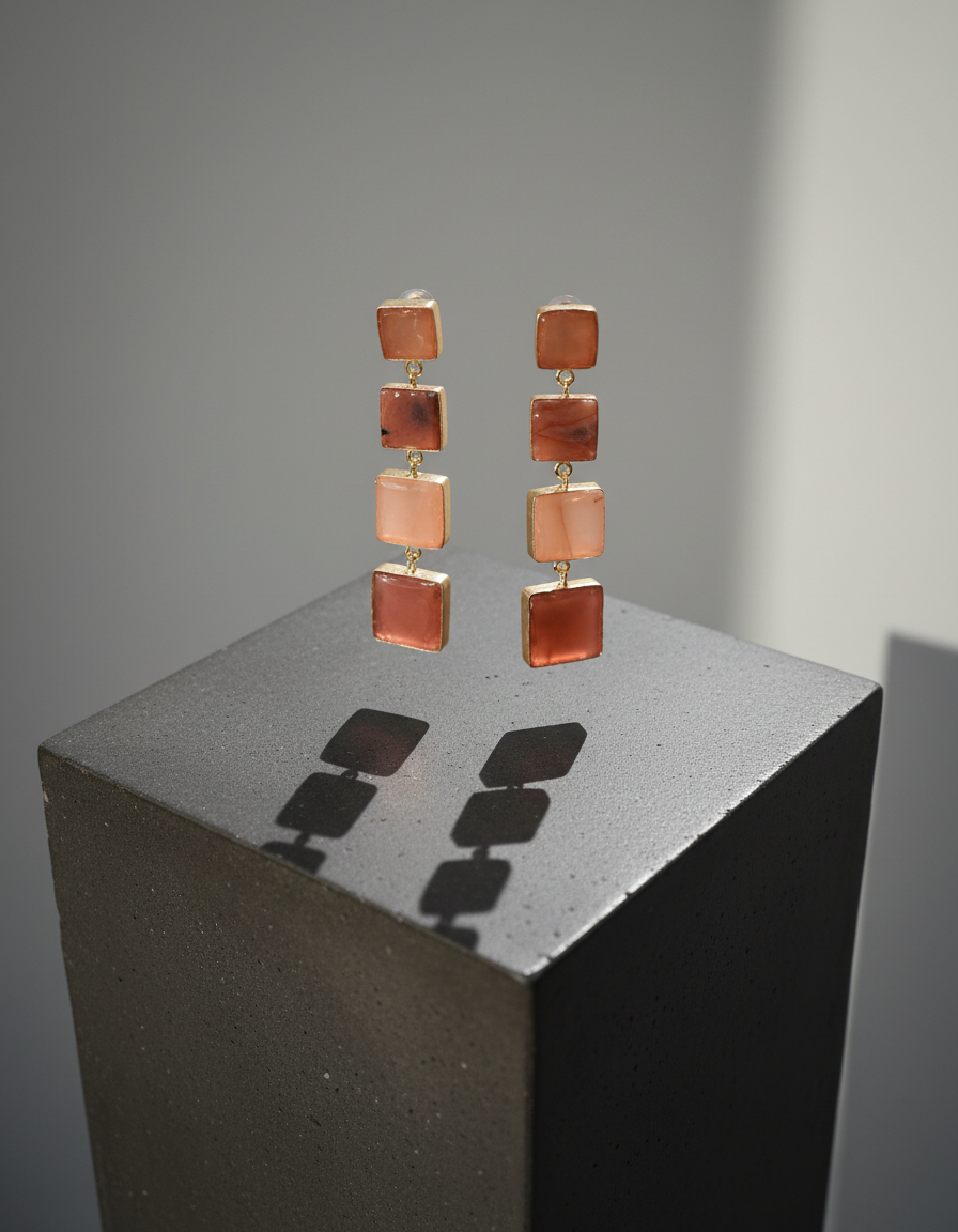 Prism Cascade Semi precious stone Earrings