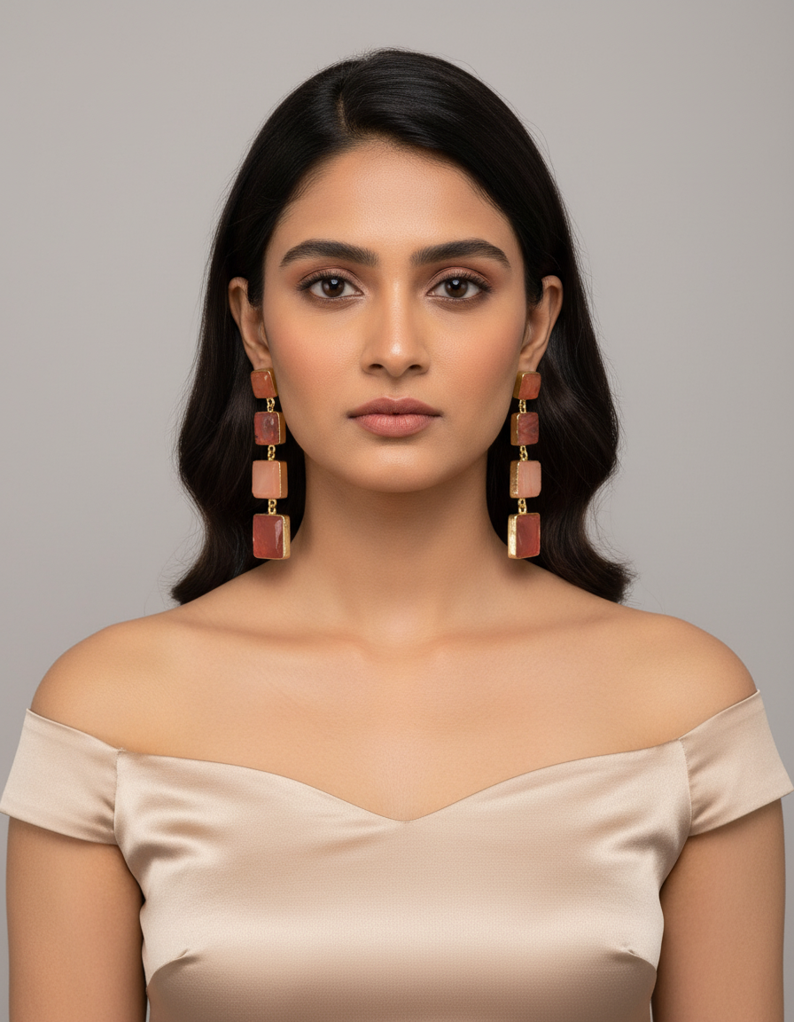 Prism Cascade Semi precious stone Earrings