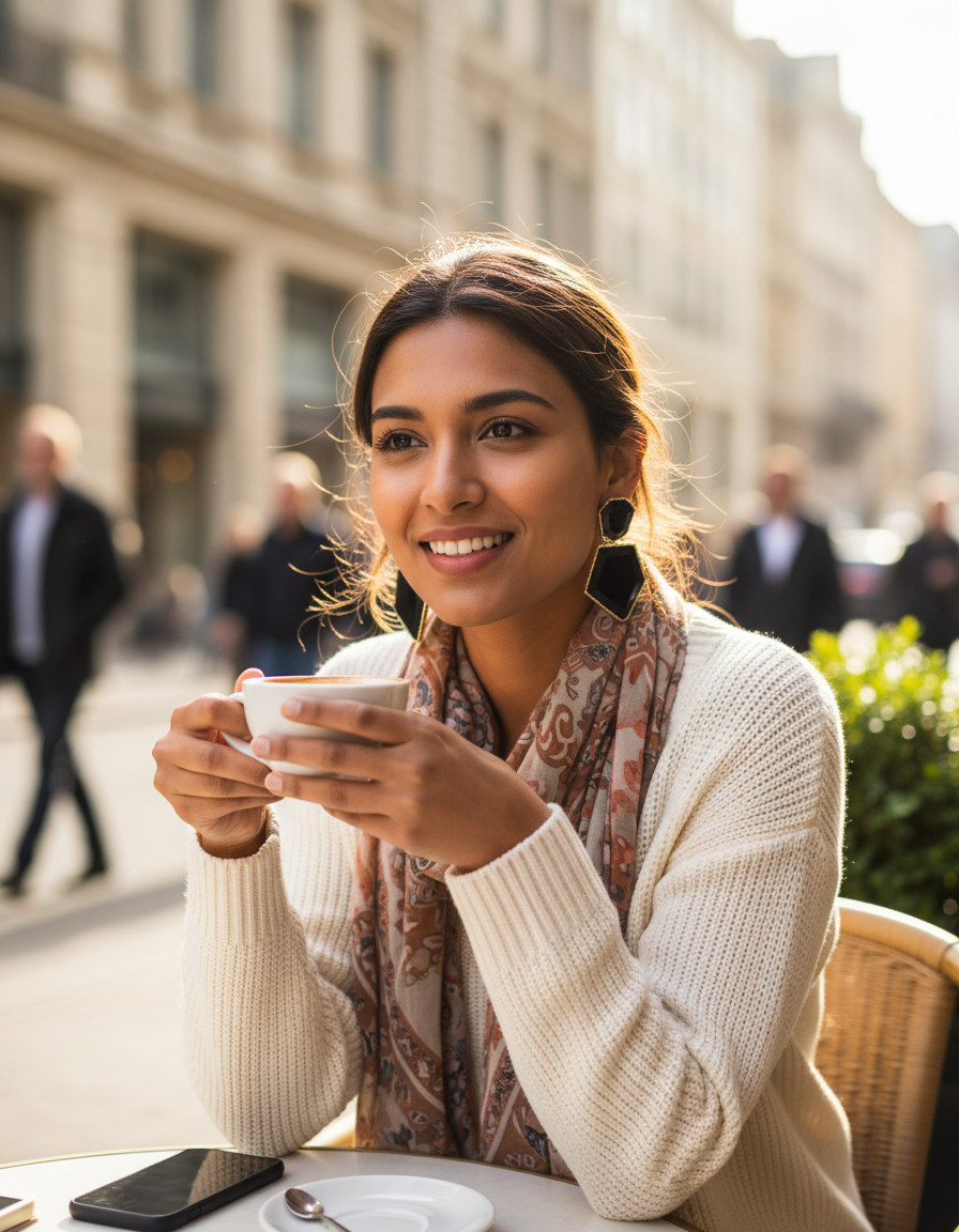 Prism Brass Stone Studs