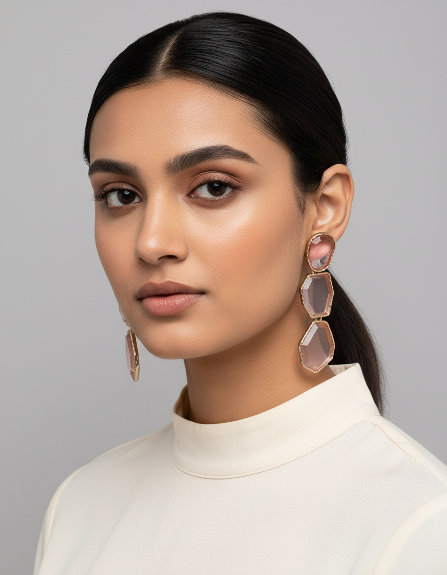 Geo Drip Statement Earrings