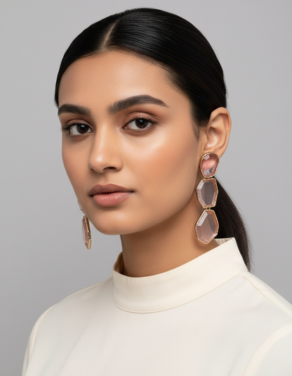 Geo Drip Statement Earrings